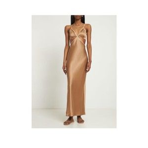Reformation poppies silk dress brown